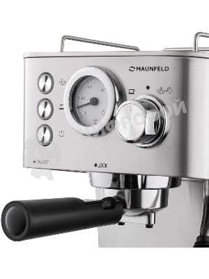 Кофеварка рожковая Maunfeld MF-721S PRO нержавеющая сталь, исп. кофе - молотый/чалды, 1.5 л, 1140 Вт, 15 бар