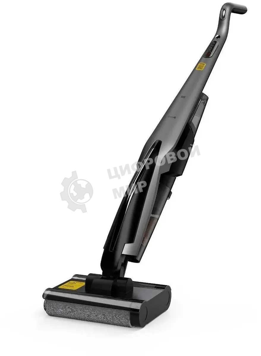 Пылесос вертикальный Deerma VX96W серый/черный, питание от аккумулятора, 15 Вт, уборка влажная и сбор жидкости, пылесборник 0.6 л, работа от АКБ max 30 мин