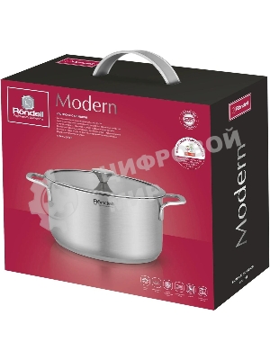 Кастрюля Rondell Modern RDS-1748, 4.8л, 24см, с крышкой, стальной