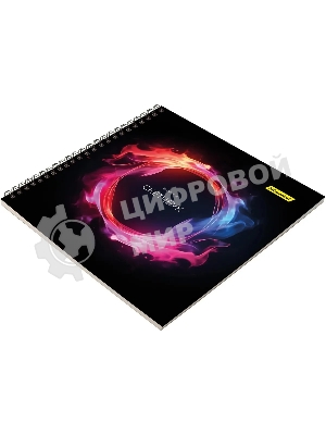 Скетчпад Silwerhof 20л. 190x190 мм Неон 4 дизайна, гребень