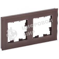 Рамка 2-местная IEK BRITE РУ-2-2-БрТБ стекло темная бронза