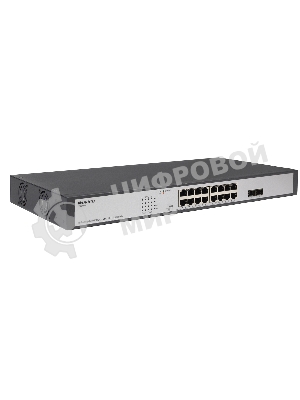 Коммутатор Unmanaged Switch 16x1000Base-T PoE, 2x1000Base-X SFP, PoE Budget 200W, Long-range PoE up to 250m, 19