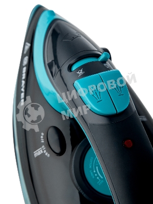 Утюг BRAYER BR4019 голубой/черный, 2400 Вт, 25 г/мин, 140 г/мин, 320 мл