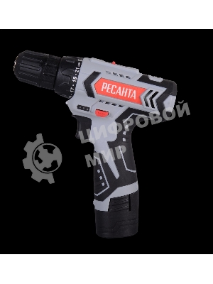 Дрель-шуруповерт Ресанта ДА-12-2ЛК, 12 В, 2 Ач, 40 Нм, щеточный