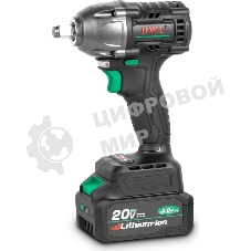 Гайковерт ударный аккумуляторный DWT ABWP-20 DN-4C2 BMC /20В/350 Нм/2400 об.в мин/3000 уд.в мин/M12-M22/бесщеточный мотор/LED-подсветка/2 АКБ, 4 А·ч/ЗУ/кейс/черный (ABWP-20 DN-4C2 BMC)