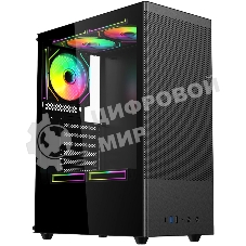 Компьютерный корпус ACD Citadel 108B ATX, Type-C + 2XUSB ports + HD audio combo, Mesh, TG, черный.
