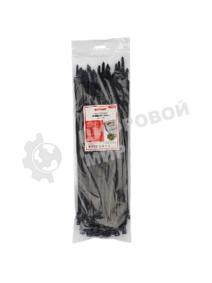 Хомут-стяжкa нейлоновая с тройным замком Rexant 400x7,6 мм, черная, упаковка 100 шт.