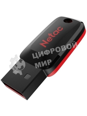 Флешка USB Netac U197 (NT03U197N-032G-20BK), 32Gb, USB 2.0, R/W 25/10, черный/красный