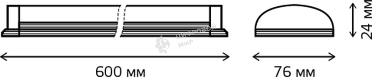 Светильник светодиодный Gauss IP20 600x76x24мм 18W 1560lm 6500K WLF-2 сталь 1/20