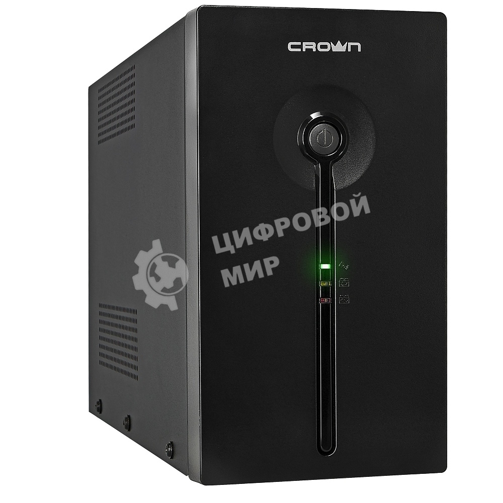 Источник бесперебойного питания CROWN Line Intractive CMU-SP800 COMBO USB 800VA\480W, корпус металл, 1x12V/9AH, розетки 4*IEC + 2*EURO+1*IEC bybass, трансформатор AVR 140-290V, съемный кабель 1.2 м, порт RJ11/45, порт USB, защита: от перегрузки, от КЗ, от скачков напряжения