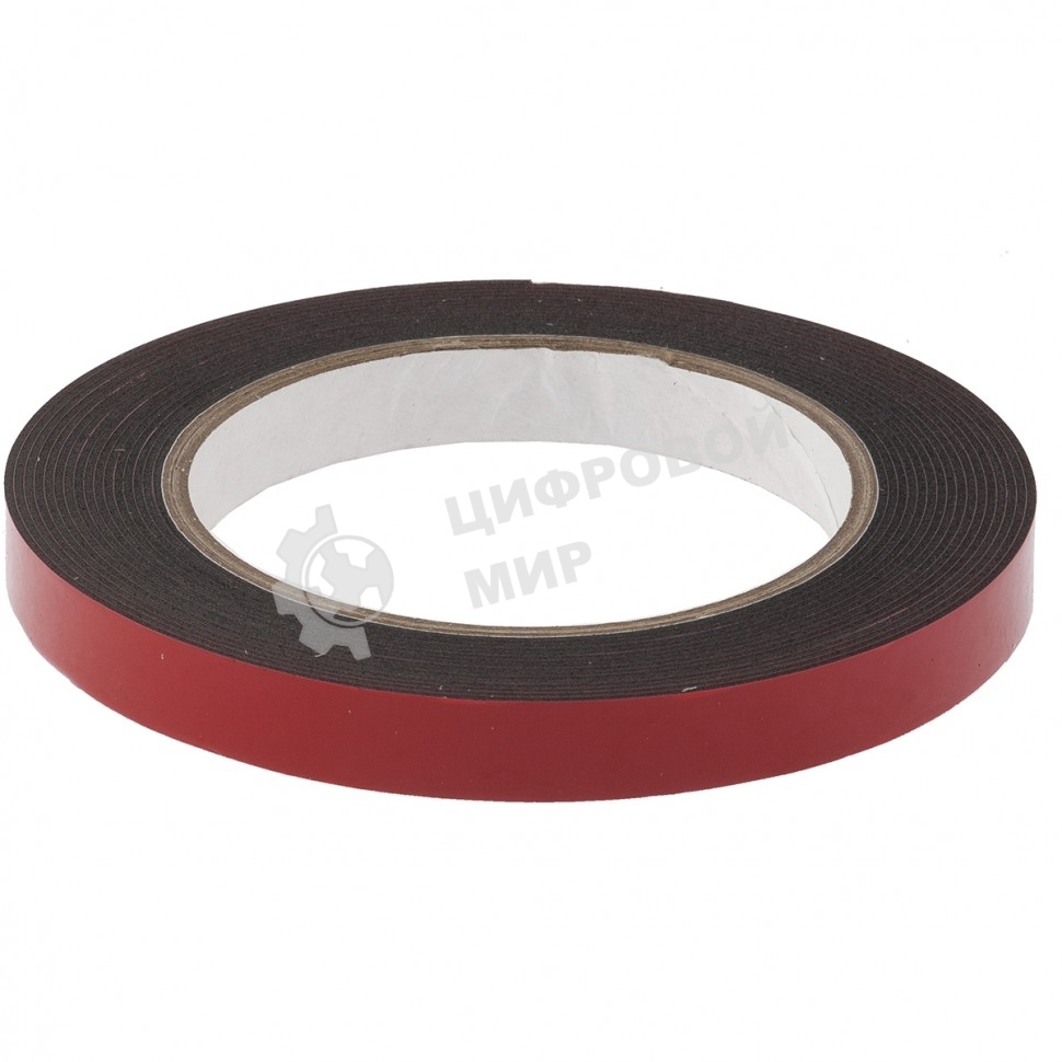 Лента клейкая Matrix на вспененной основе усиленная, двусторонняя, черная, 12 мм х 5 м