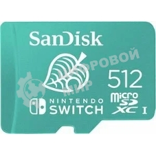Флеш карта microSD 512Gb SanDisk microSDXC Class 10 UHS-I A1 C10 V30 U3 for Nintendo Switch 100/90 Mb/s