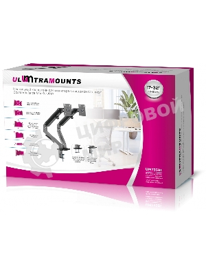 Кронштейн для мониторов Ultramounts UM735BL черный/серый 17