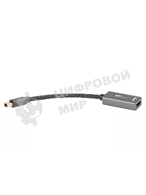 Адаптер miniDP --> HDMI-F 0.15м, оплетка, 4K@60Hz, Telecom (TA565)