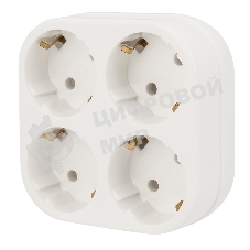 Четверник электрический Rexant 16 А с заземлением белый