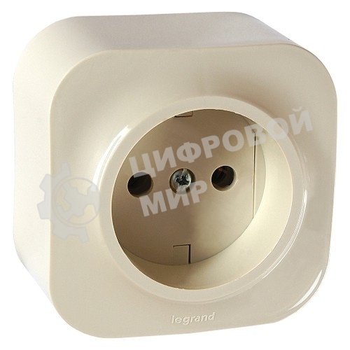 Розетка Legrand 782241 с заземлением без шторок (Слоновая кость)