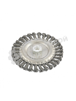 Щетка для УШМ, 150 мм, М14, Плоская, крученая проволока 0,8 мм Matrix