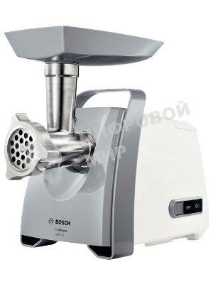 Мясорубка электрическая Bosch MFW 66020 белый/серый, 1800 Вт, 3.0 кг/мин, реверс, защита от перегрузки, насадки - 5