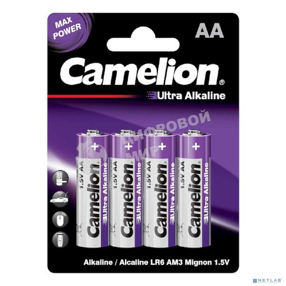 Батарейка Camelion Ultra BL-4 LR6 (LR6-BP4UT, 1.5В) (4 шт. в уп-ке)