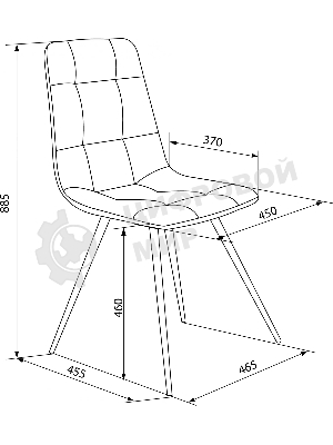 Стул для дома Бюрократ CH-K1_2 комплект 2 шт т. серый Holland 18 металл черный на ножках