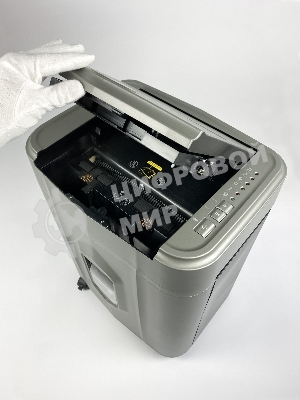 Шредер Heleos АП23-5 серый/серебристый с автоподачей (секр.P-5) фрагменты 145лист. 23лтр. скрепки скобы пл.карты