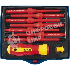 Отвертка Сибртех со сменными жалами диэлектрическая до 1000в 9 предметов crv