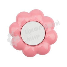 Выключатель одноклавишный Kranz HAPPY Цветок скрытой установки, белый/розовый