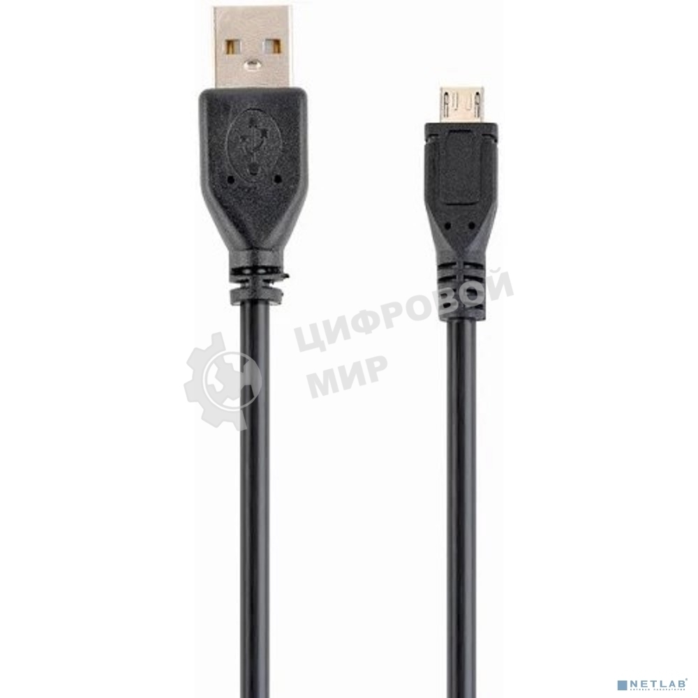 Кабель Filum USB 2.0, 1 м., черный, 2A, разъемы: USB A male- USB micro B male, пакет. (FL-C-U2-AM-microBM-1M)
