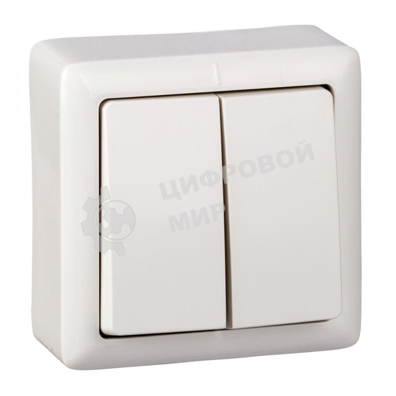 Выключатель 2-кл. ОП Хит 6А IP20 белый SchE VA56-232-B