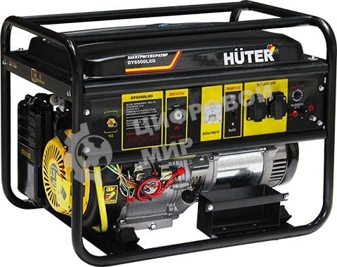 Электрогенератор бензиновый гибридный Huter DY6500LXG, 5 кВт, 71 дБ, 75 кг