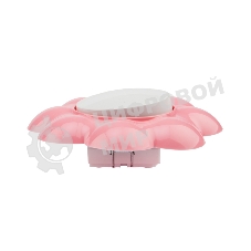 Выключатель одноклавишный Kranz HAPPY Цветок скрытой установки, белый/розовый