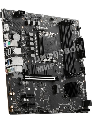 Материнская плата MSI PRO B760M-P DDR5, LGA 1700, Intel B760, 4xDDR5, 4xSATA, 2xM.2, 1xPCIe 4.0 x16, 2xPCIe 3.0 x1, 1xHDMI, 1xDP, 1xVGA, 1x1Gb LAN, 4xUSB-A 2.0, 1xUSB-A 3.2 Gen 1, 1xUSB-C 3.2 Gen 2, 3x3.5 мм, 7.1, mATX