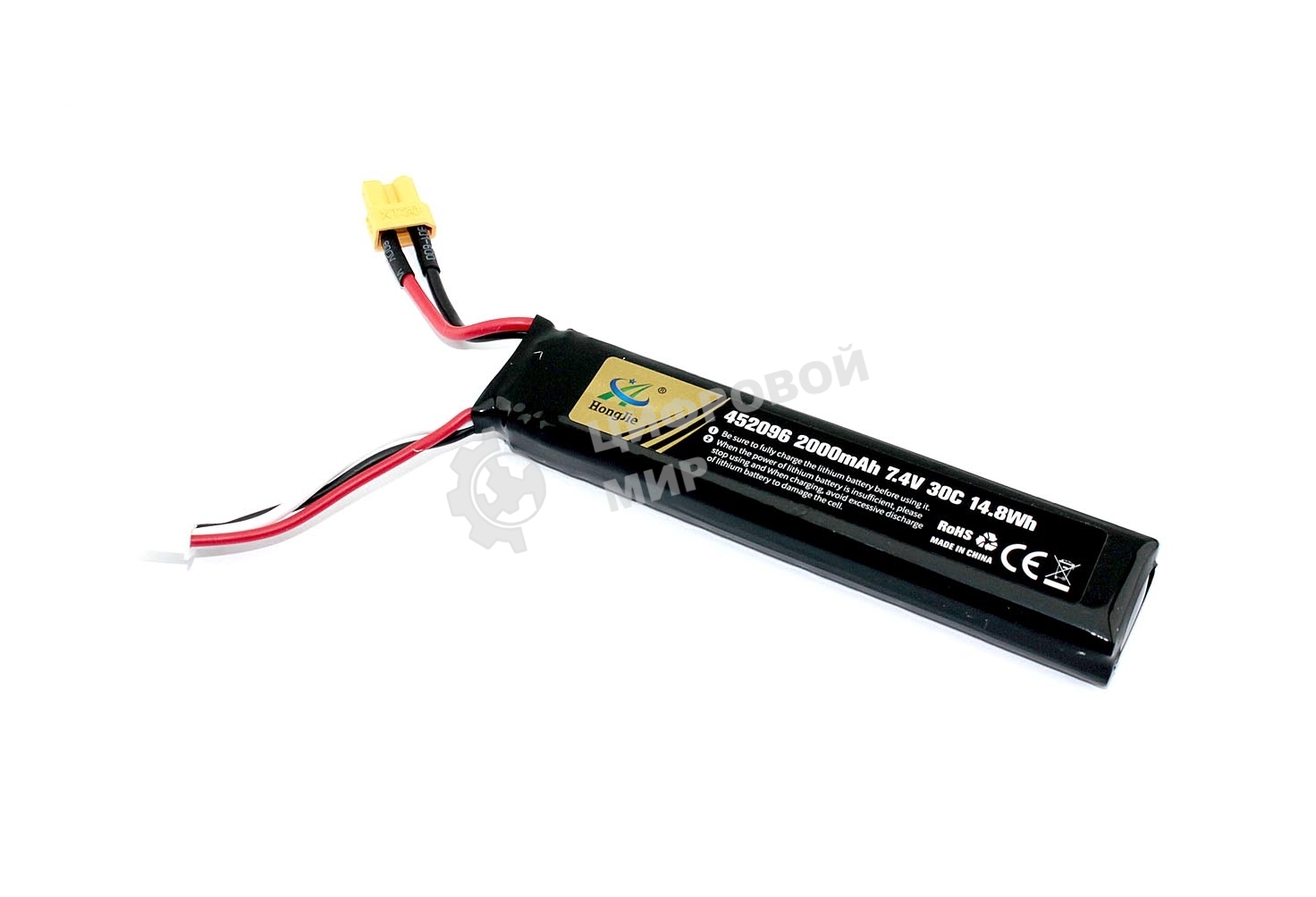 Портативный аккумулятор Li-Pol 7.4V 452096 2000mAh разъем XT30-plug