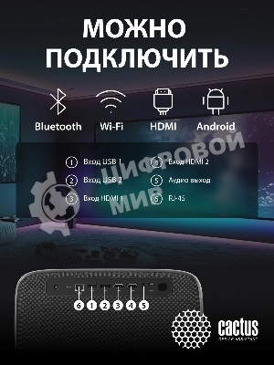 Проектор Cactus CS-PRC.07WT.Full HD-A LCD 9400Lm LS 350Lm ANSI (1920x1080) 2000:1 ресурс лампы:50000часов 1xUSB typeA 1xHDMI 1кг