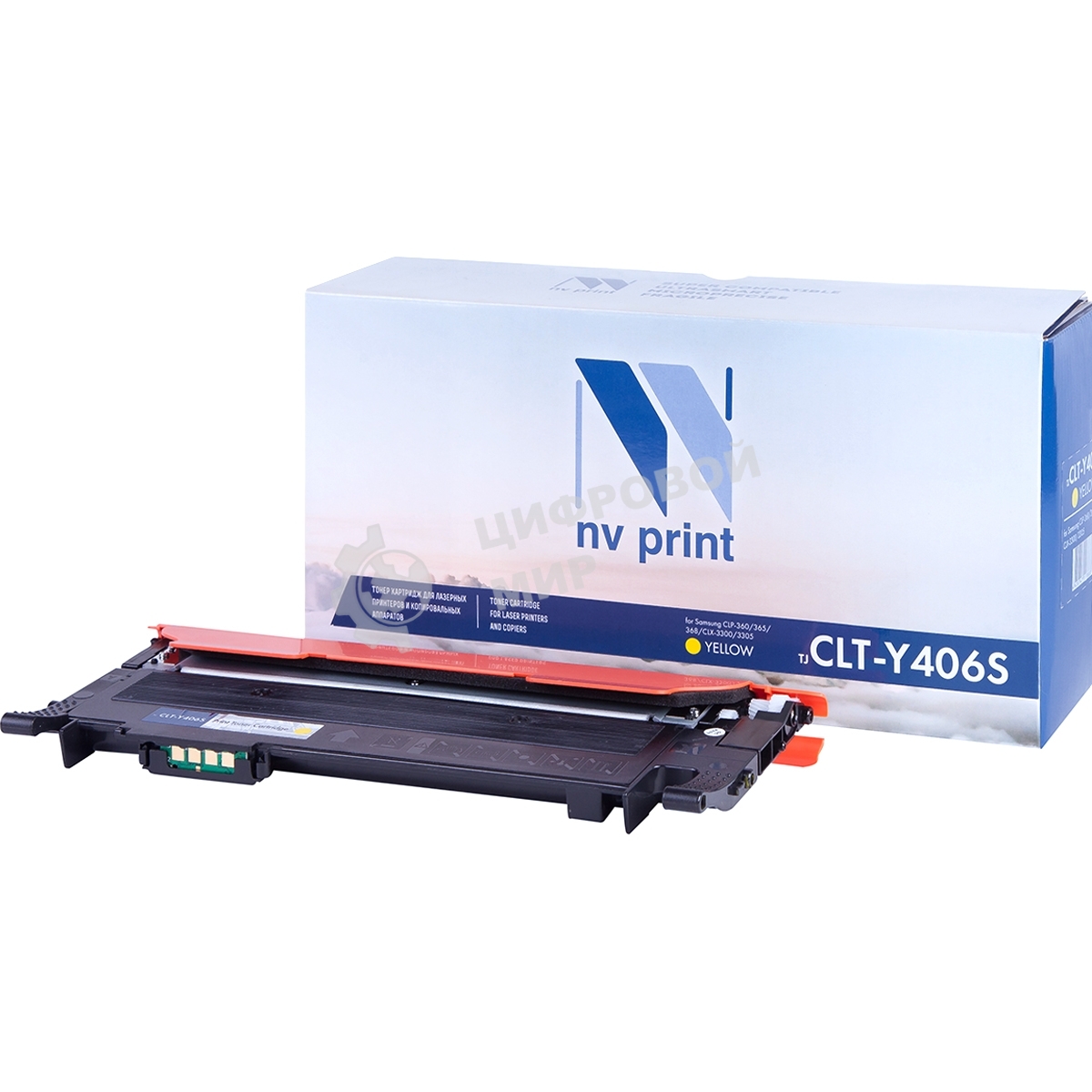 Картридж лазерный NVPrint совместимый Samsung CLT-Y406S Yellow для CLP-360/365/368/CLX-3300/3305 (1000k)