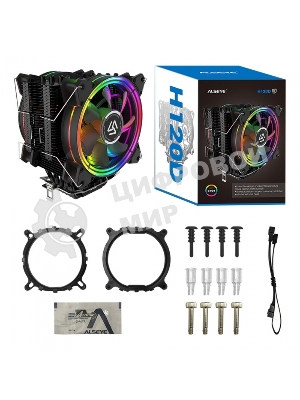 Кулер для процессора Alseye H120D черный, 120 мм, алюминий/медь, 2000 об/мин, 35.5 дБ, 4 pin, 200 Вт, 154 мм