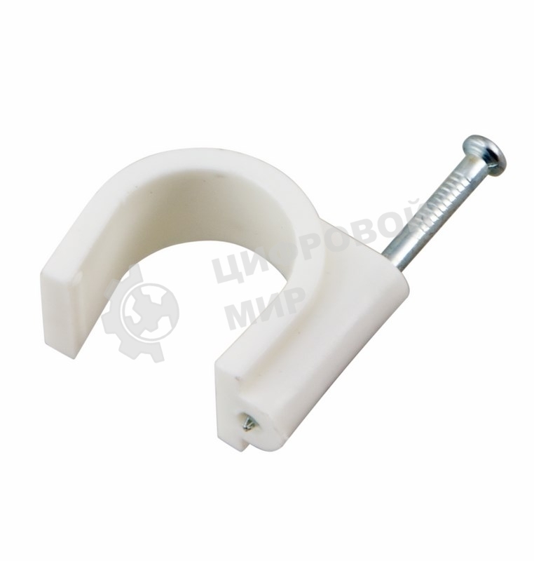 Крепеж кабеля круглый Rexant 20 мм, белый (упак. 50 шт)