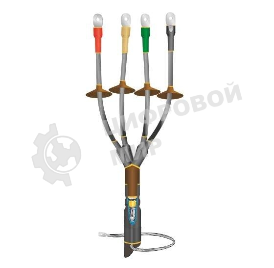 Муфта кабельная концевая наружной установки 1кВ КНТпН 4х(70-120мм) с болтовыми наконечниками Нева-Транс Комплект 22020097