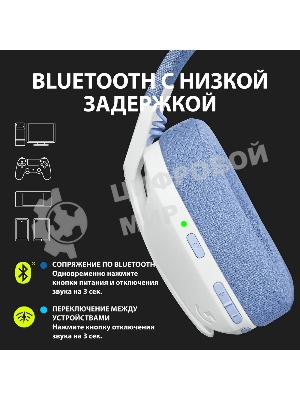 Гарнитура Logitech G435 белый, беспроводная, Bluetooth/USB, до 18 ч