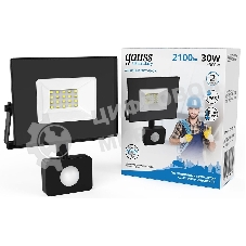 Прожектор светодиодный Gauss Elementary LED 30W 2100lm IP65 6500К с датчиком движения