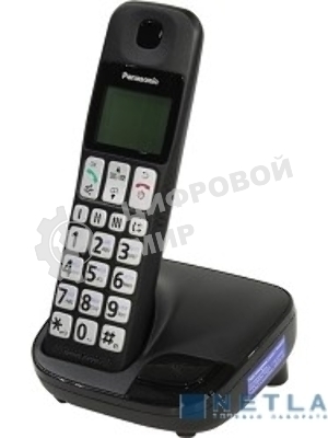 Телефон беспроводной (DECT) Panasonic KX-TGE110RUB черный АОН