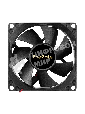 Вентилятор 12В DC ExeGate EX08025H2P (80x80x25 мм, Hydraulic bearing (гидродинамический), 2pin, 2200RPM, 22dBA)