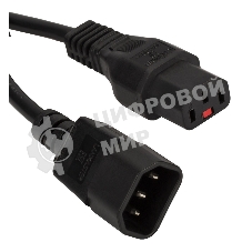 Шнур питания Lanmaster C13-C14, 3х0.75, 220В, 10А, черный, 3 метра