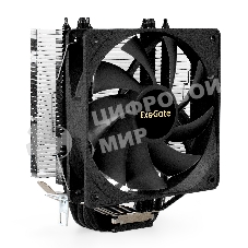 Кулер для процессора ExeGate Dark Magic EE400XL-PWM черный, 120 мм, алюминий/медь, 2400 об/мин, 37 дБ, 4 pin, 140 Вт, 155 мм
