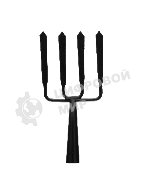 Вилы копальные 4-х рогие, 190x220 мм, широкий зуб, удлиненная тулейка, без черенка (АРТИ)