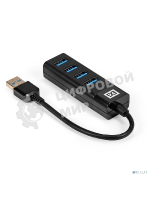 USB-концентратор 4-в-1 ExeGate DUB-4TP (кабель-адаптер USB3.0 --> 4xUSB3.0, Plug&Play, черный)