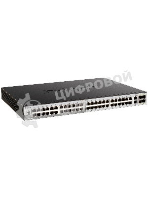 Коммутатор управляемый L3 стекируемый D-Link DGS-3130-54PS/B (L3) 48x1Gbит/с 2x10Gbит/с 4SFP+ 48PoE+ 370W управляемый