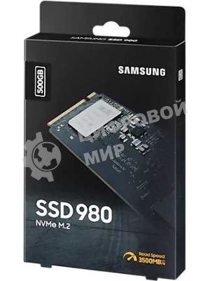 Накопитель SSD Samsung 980 MZ-V8V500BW, 500Gb, PCIe 3.0 x4, M.2 2280, NVMe, R/W 3100/2600
