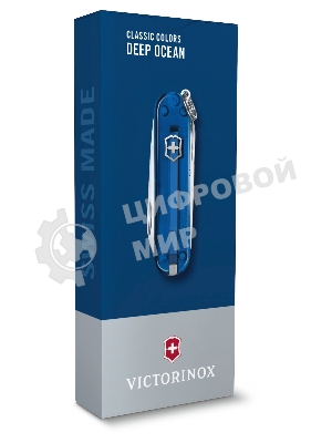 Нож перочинный Victorinox Classic Deep Ocean (0.6223.T2G) 58мм 7 функций карт.коробка