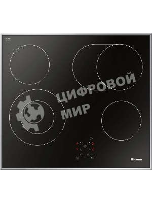 Встраиваемая варочная панель Hansa BHCI66706 Стеклокерамика, независимая, сенсорное управление, таймер, рамка, черная